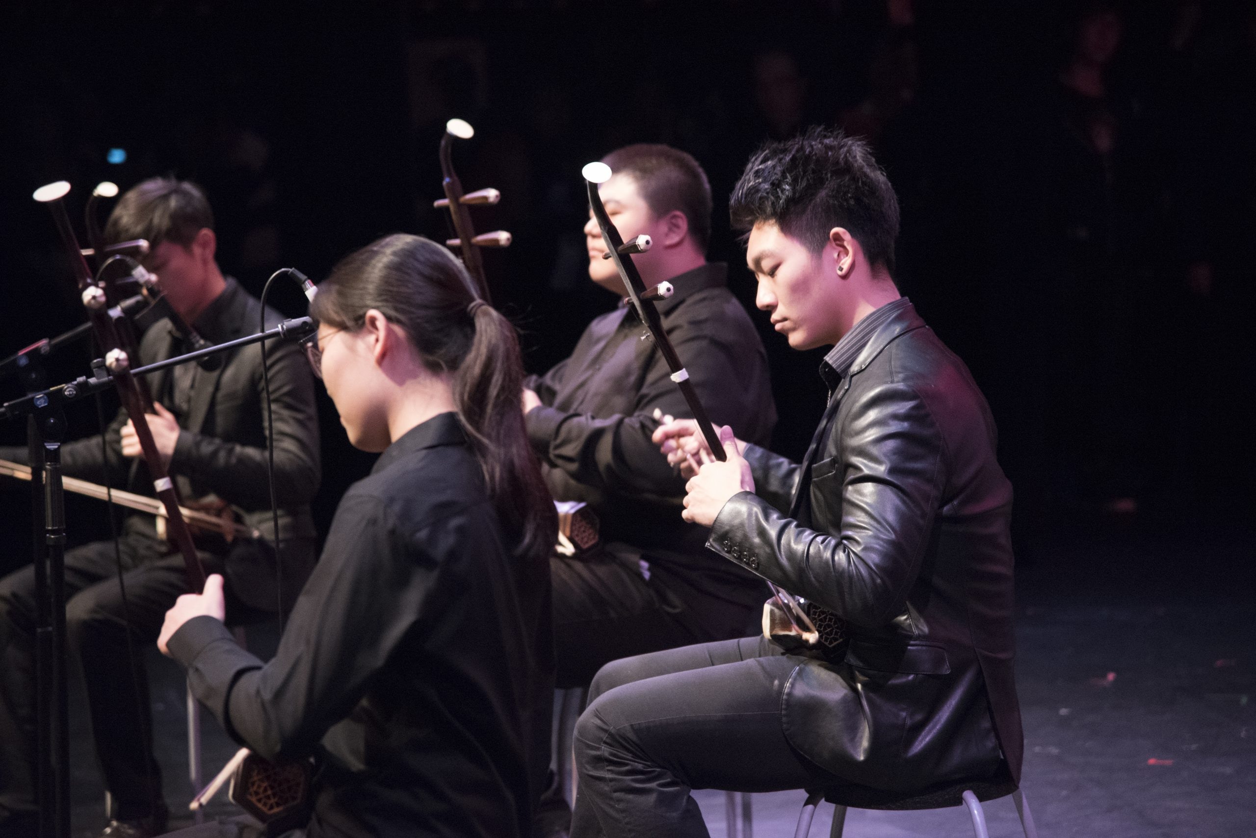 YCMA musicians performing together in an erhu ensemble